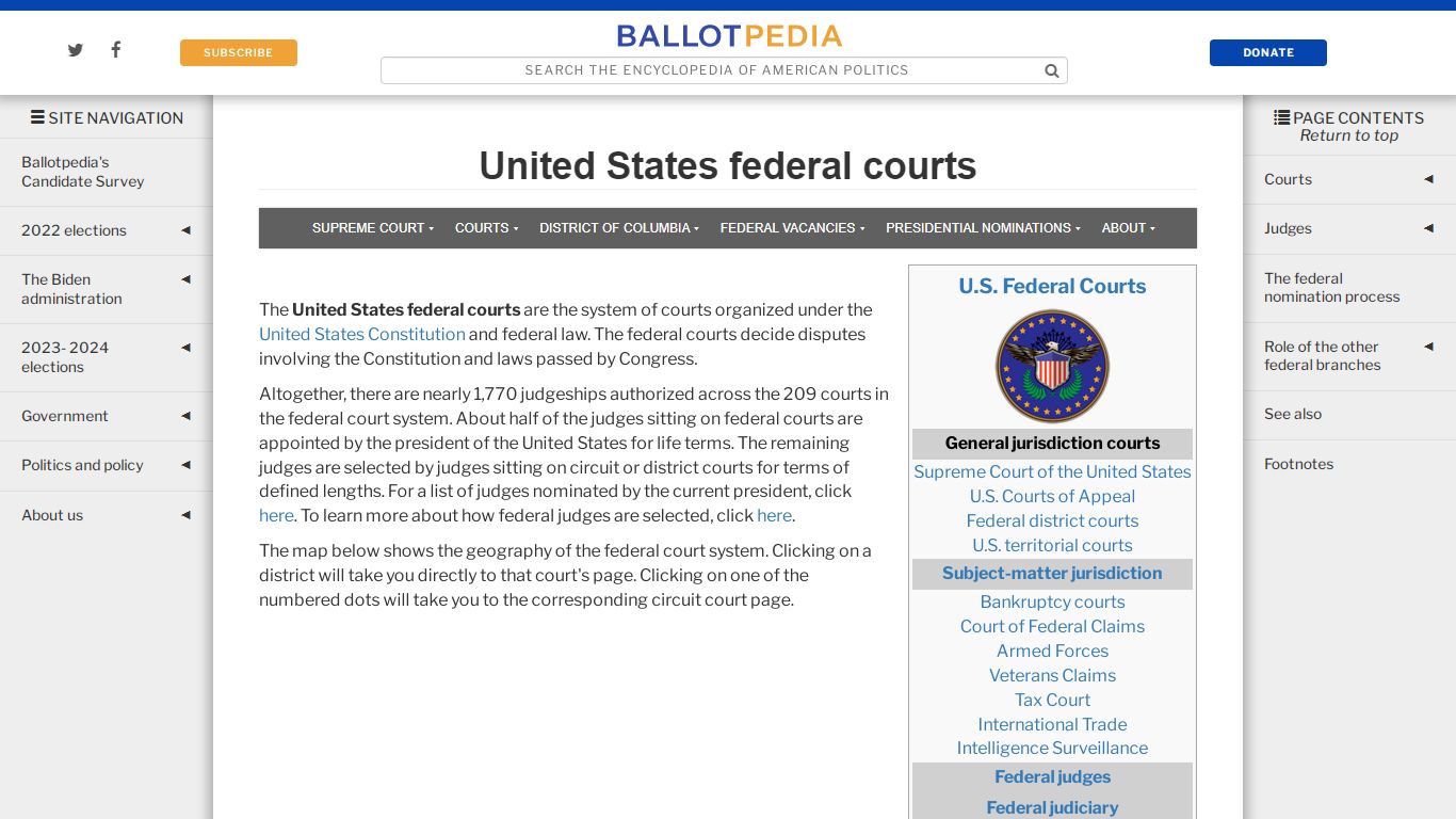 United States federal courts - Ballotpedia